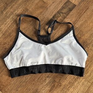 PINK Victoria's Secret Black and White Contrast Sports Bra